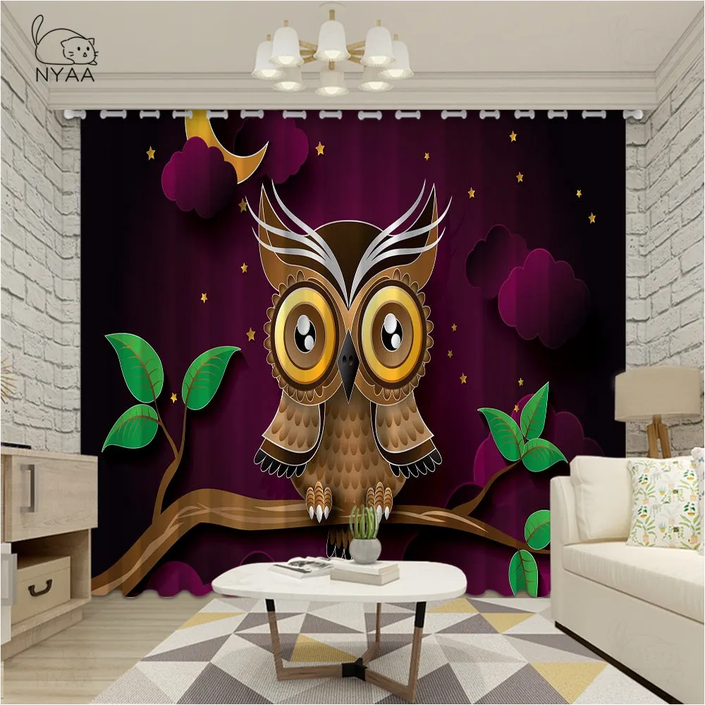 Cartoon Owl Ultra-thin Micro Shading Window Blackout Curtains For Children kid Bedroom Windows Treatments Fabric Grommet Top
Cartoon Owl Ultra-thin Micro Shading Window Blackout Curtains For Children kid Bedroom Windows Treatments Fabric Grommet Top