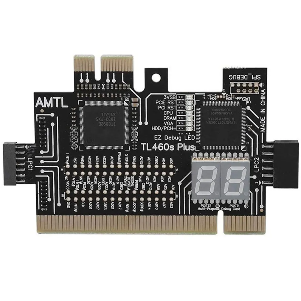 Multifunction PC PCI PCI-E Mini PCI-E LPC Motherboard TL-460S Diagnostic Tester Debug Analyzer Cards For Desktop Computer
Multifunction PC PCI PCI-E Mini PCI-E LPC Motherboard TL-460S Diagnostic Tester Debug Analyzer Cards For Desktop Computer