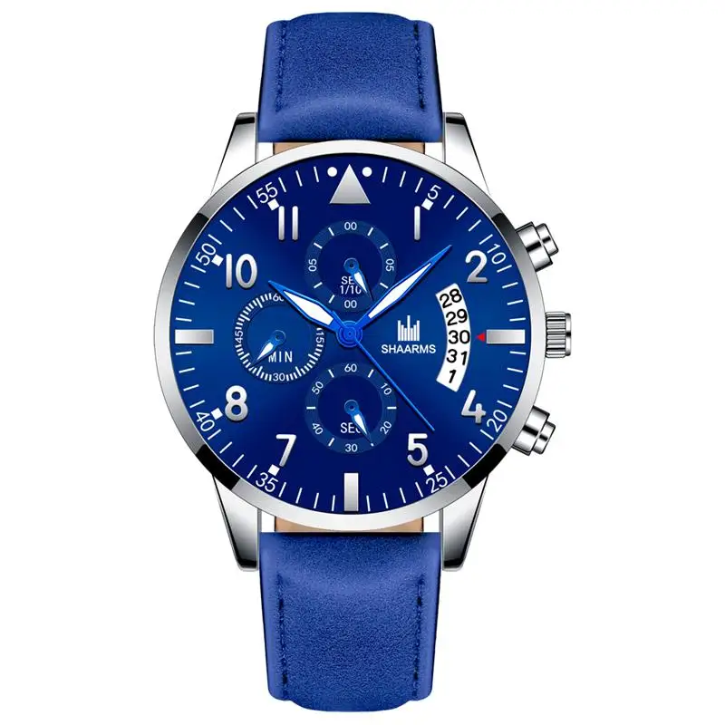 Fashion Men Black Watch Leather Band Casual Watches Stainless Steel Analog Quartz Date Wristwatch Man Luxury Clock 2019 | Наручные часы