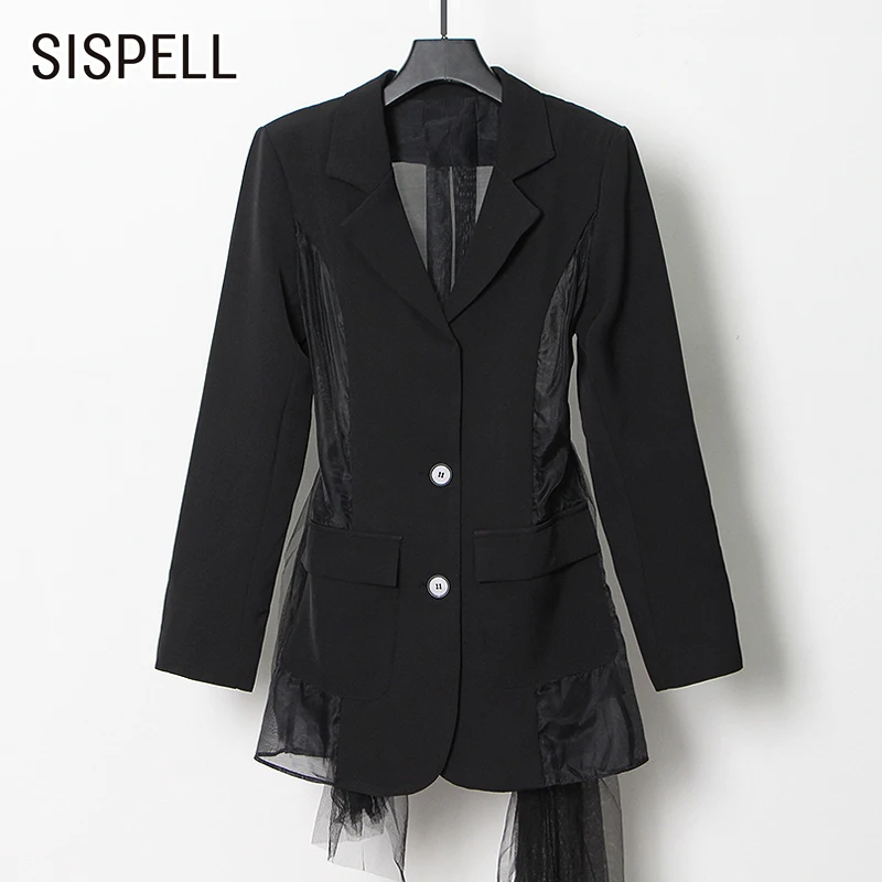 Женский сетчатый Блейзер SISPELL в стиле пэчворк, однотонное приталенное пальто с отложным воротником и длинным рукавом, с высокой талией
Женский сетчатый Блейзер SISPELL в стиле пэчворк, однотонное приталенное пальто с отложным воротником и длинным рукавом, с высокой талией