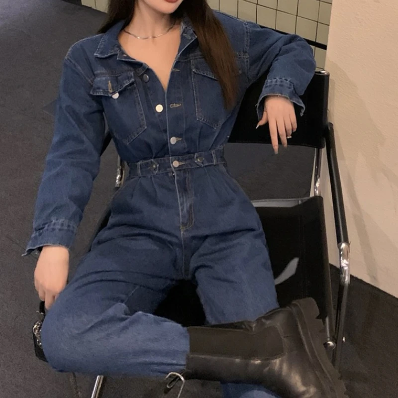 Women Autumn Denim Clubwear Long Playsuit Button Casual Fashion Bodycon Party Jumpsuit Romper Trousers Fashion Korean Overalls
Women Autumn Denim Clubwear Long Playsuit Button Casual Fashion Bodycon Party Jumpsuit Romper Trousers Fashion Korean Overalls