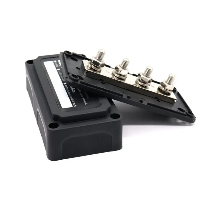 New Heavy Duty 4 Way Bus Bar/Power Distribution Box Terminal Board With Screw On Cover - 300A
New Heavy Duty 4 Way Bus Bar/Power Distribution Box Terminal Board With Screw On Cover - 300A