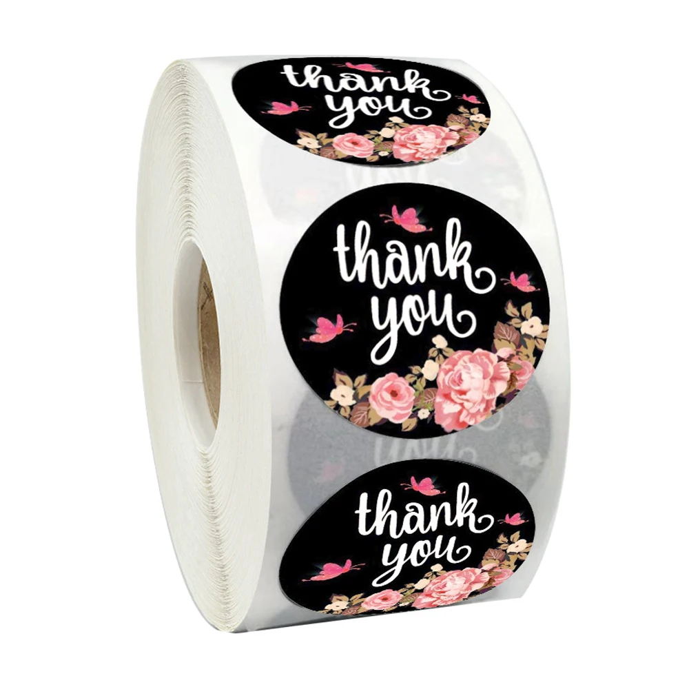 

50-500pcs flower Sticker Thank You Sticker Seal Labels round Reward scrapbooking for School Teacher Cute Stationery Supplies