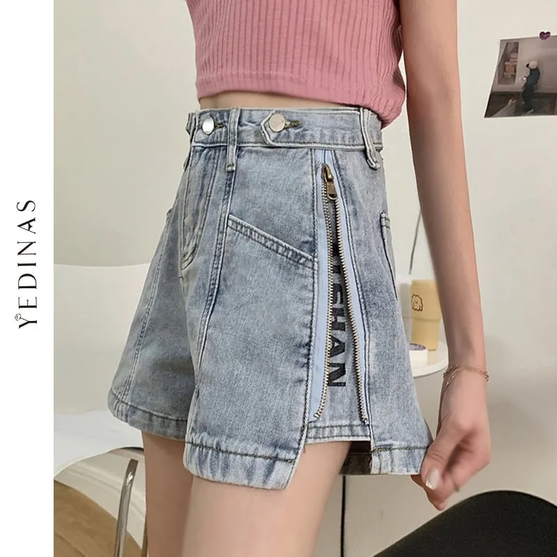 Yedinas High Waist Wide Leg Denim Shorts For Women Summer Jean Shorts Korean Style Zipper Decoration Loose Short Bottom Chic
Yedinas High Waist Wide Leg Denim Shorts For Women Summer Jean Shorts Korean Style Zipper Decoration Loose Short Bottom Chic