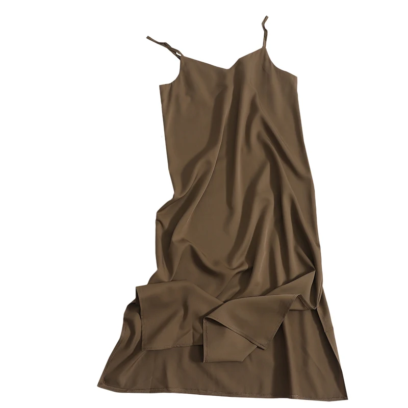 Korean base elegant a-line dress summer new fashion split thin suspender Dress solid color simple one-step dress Office Lady
Korean base elegant a-line dress summer new fashion split thin suspender Dress solid color simple one-step dress Office Lady