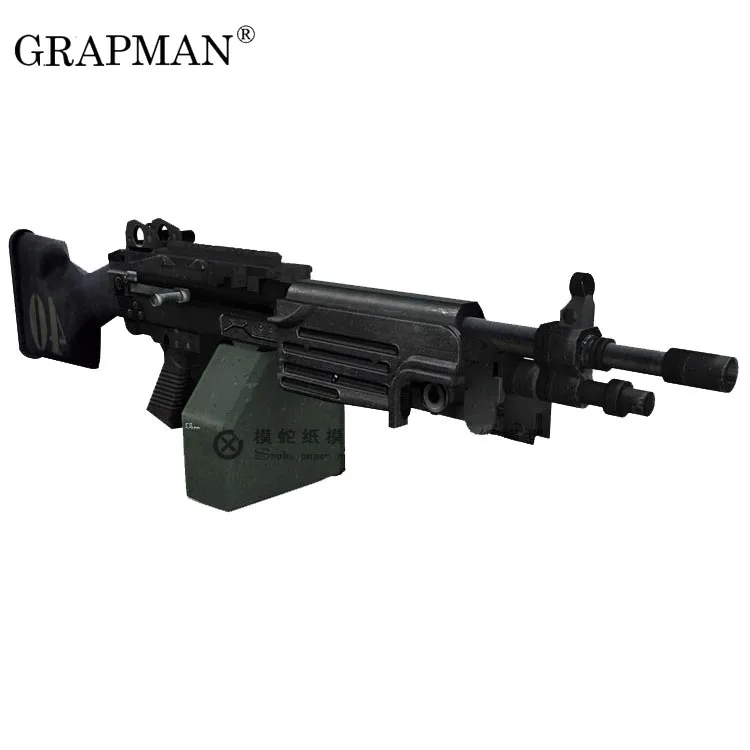 1:1 m249 светильник пулемет 3D Бумага модель оружие Пазлы ремесло Hand made
