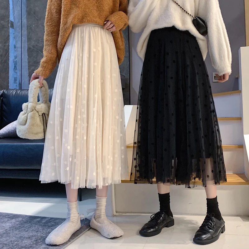 Floral Printed Maxi Casual Long Tulle Mesh Black Skirt High Waist A Line Midi Faldas Largas Mujer Korean Style Jupe For Girls
Floral Printed Maxi Casual Long Tulle Mesh Black Skirt High Waist A Line Midi Faldas Largas Mujer Korean Style Jupe For Girls