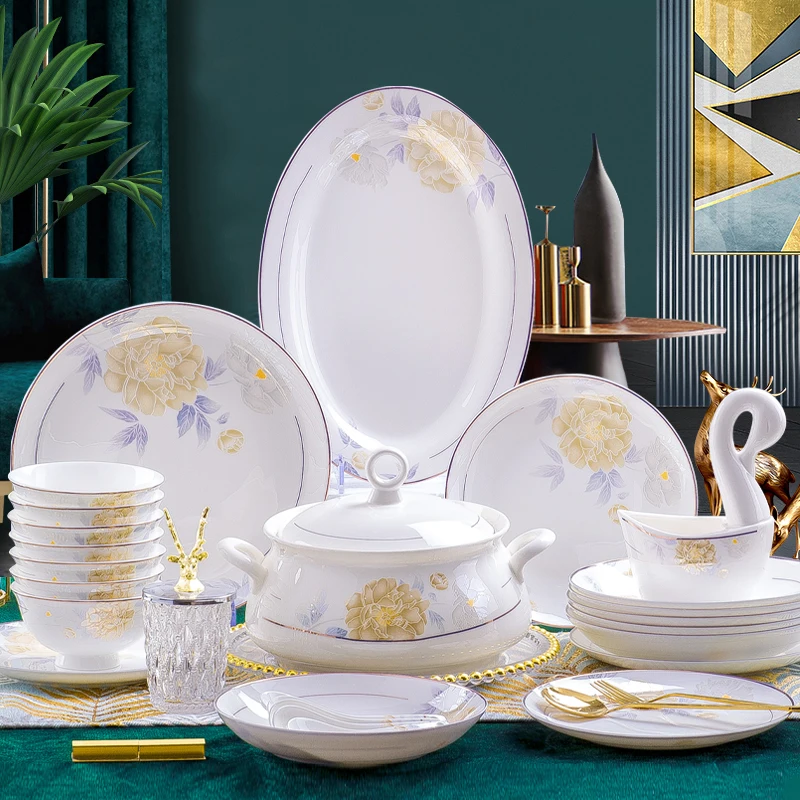 60 Heads jingdezhen ceramics chinese dishes dishes set Rice Bowl Salad Noodles Bowl Dinnerware Sets Tableware porcelain
60 Heads jingdezhen ceramics chinese dishes dishes set Rice Bowl Salad Noodles Bowl Dinnerware Sets Tableware porcelain