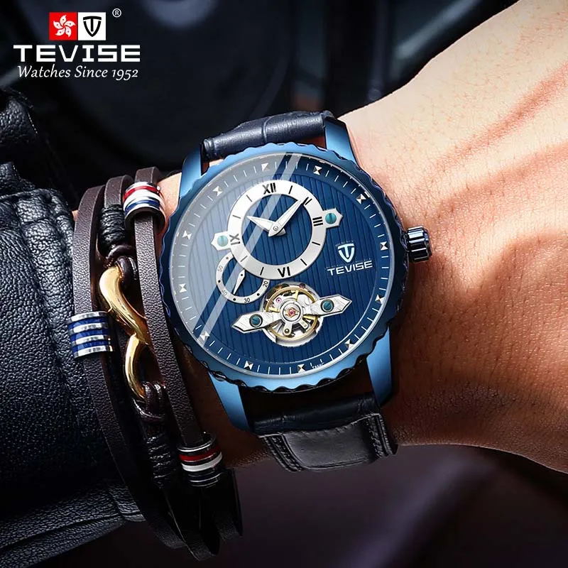 TEVISE Automatic Mechanical Tourbillon Full-automatic Watches Men Corium Strap Waterproof Business Man's Wristwatch 24-hour
TEVISE Automatic Mechanical Tourbillon Full-automatic Watches Men Corium Strap Waterproof Business Man's Wristwatch 24-hour