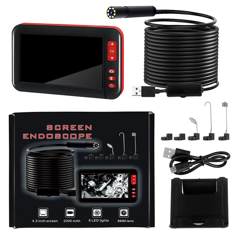 HD 1080P 2MP 8MM Lens 4.3 Inch Screen Endoscope Waterproof Inspection Borescope Camera HD TFT IPS Screen Camera Car Monitor
HD 1080P 2MP 8MM Lens 4.3 Inch Screen Endoscope Waterproof Inspection Borescope Camera HD TFT IPS Screen Camera Car Monitor