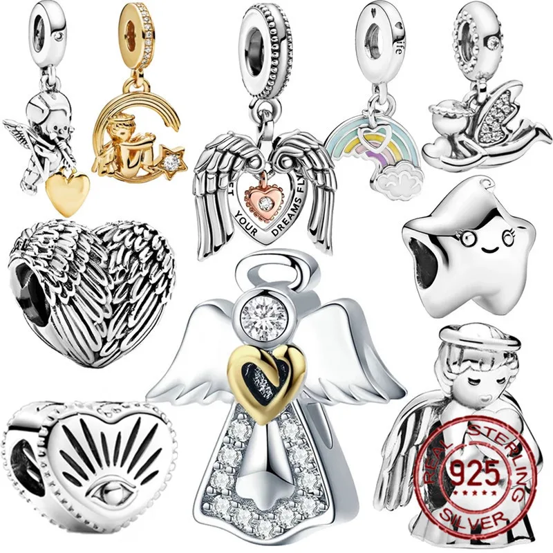 Hot Sale 100% 925 Sterling Silver Beads Angel Wings of Love Heart Charms Fit Original Pandora Bracelets For Women DIY Jewelry 
Hot Sale 100% 925 Sterling Silver Beads Angel Wings of Love Heart Charms Fit Original Pandora Bracelets For Women DIY Jewelry