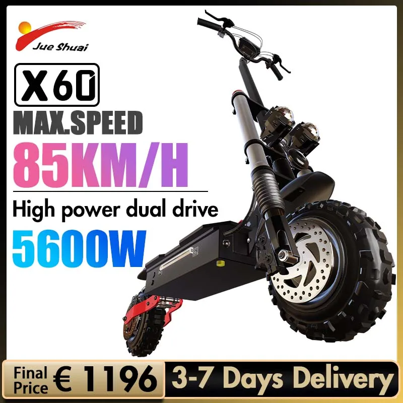 EU STOCK 100KM Long Range Electric Scooters Adults 5600W Dual Motor Folding E Scooter 85KM/H Max Speed Patinete Elétrico
EU STOCK 100KM Long Range Electric Scooters Adults 5600W Dual Motor Folding E Scooter 85KM/H Max Speed Patinete Elétrico