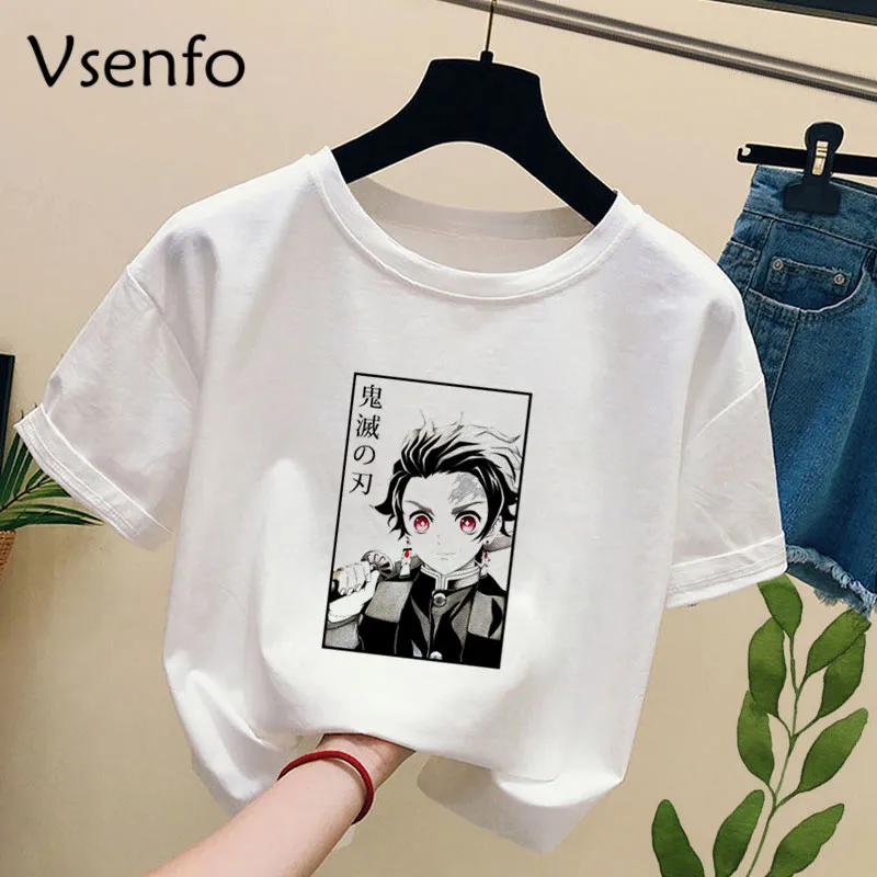 Футболка с принтом рассекающий демонов футболка Tanjiro Kamado и Nezuko футболки Kimetsu No Yaiba