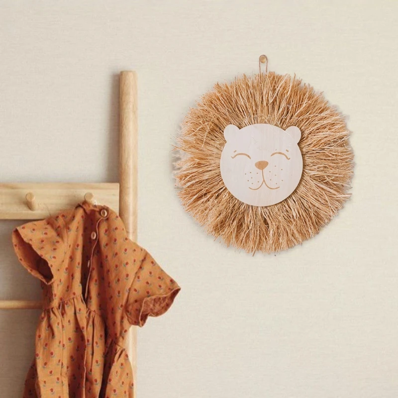 Children baby room wall Pendant hanging Decoration Weaving Straw Woven Cartoon Wooden Animal Head Ornaments kid
Children baby room wall Pendant hanging Decoration Weaving Straw Woven Cartoon Wooden Animal Head Ornaments kid