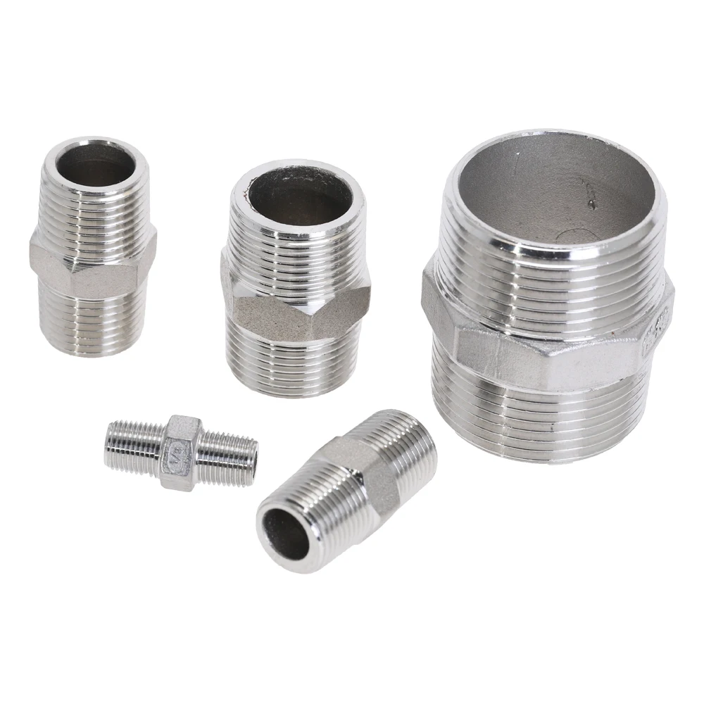 Stainless Steel 304 1/8" 1/4" 3/8" 1/2" 3/4" 1" 1-1/4" 1-1/2" BSP Male To Male Thread Hex Nipple Threaded Equal Pipe Fitting
Stainless Steel 304 1/8" 1/4" 3/8" 1/2" 3/4" 1" 1-1/4" 1-1/2" BSP Male To Male Thread Hex Nipple Threaded Equal Pipe Fitting