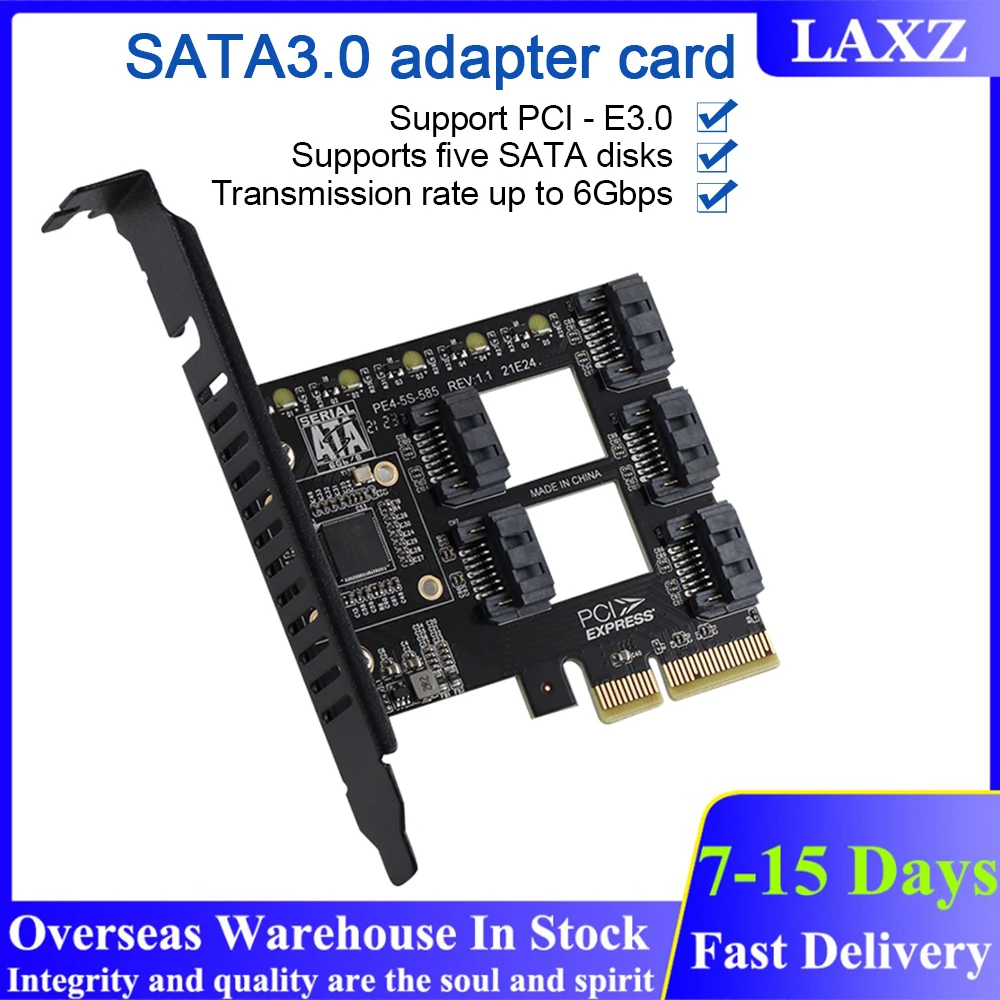 Карта расширения JEYI PCIE с пятью дисками SATA, карта расширения с 5 портами для Windows 10/8/Linux PCIE
Карта расширения JEYI PCIE с пятью дисками SATA, карта расширения с 5 портами для Windows 10/8/Linux PCIE