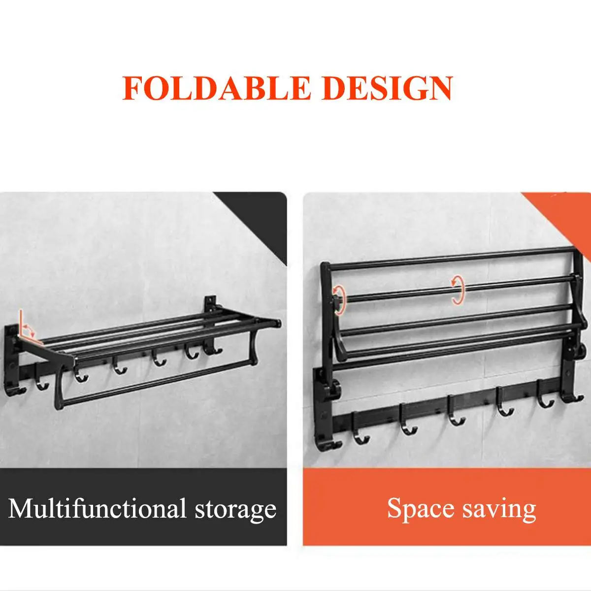 Aluminum Alloy Black/Sliver Foldable Towel Rack Holder 2 Layers Shelf Strong Bearing Capacity Kitchen Hotel Towel Clothes Shelf
Aluminum Alloy Black/Sliver Foldable Towel Rack Holder 2 Layers Shelf Strong Bearing Capacity Kitchen Hotel Towel Clothes Shelf