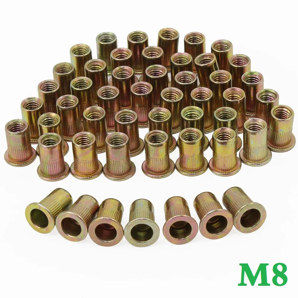 50pcs M8 Nutserts Rivet Nuts Flat head zinc plated Steel Carbon steel Hex Nuts threaded riveter Hardware tool accessories
50pcs M8 Nutserts Rivet Nuts Flat head zinc plated Steel Carbon steel Hex Nuts threaded riveter Hardware tool accessories