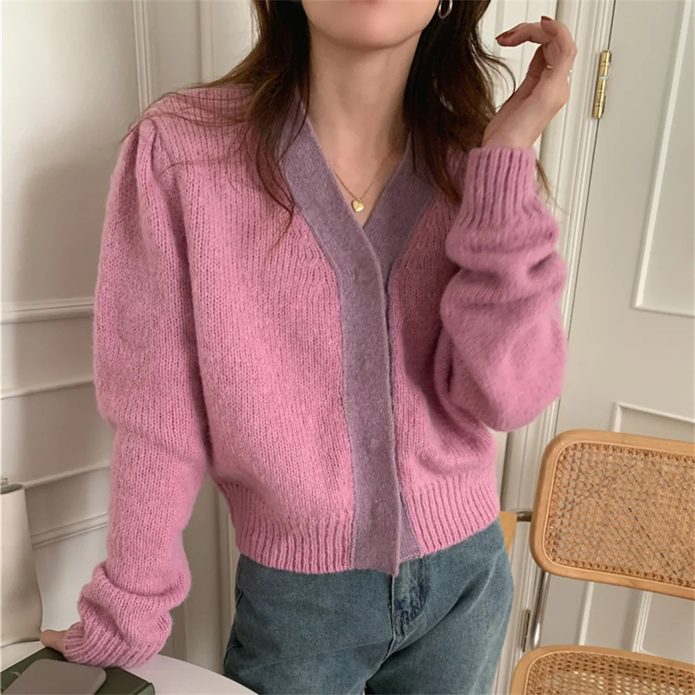 대한민국 Patchwork Gentle V-Neck Knitted Cardigans Sweaters Lady Office Wear Sweet Loose Casual Chic Autumn Full Sleeve Coats
대한민국 Patchwork Gentle V-Neck Knitted Cardigans Sweaters Lady Office Wear Sweet Loose Casual Chic Autumn Full Sleeve Coats