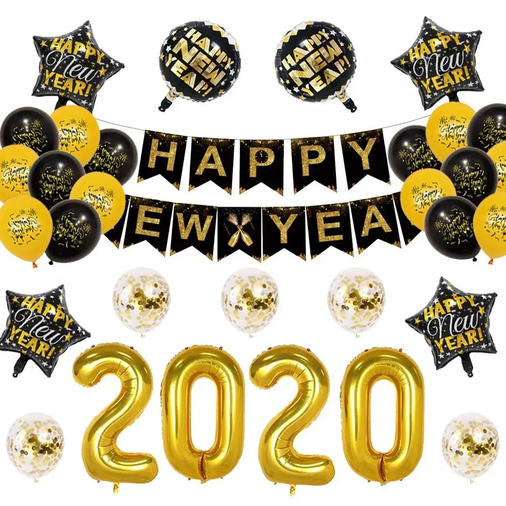 32pcs/set 2020 New Year Balloon Set Happy New Year Flag Latex Balloon Happy New Year Decoration Eve Party Balloons
32pcs/set 2020 New Year Balloon Set Happy New Year Flag Latex Balloon Happy New Year Decoration Eve Party Balloons