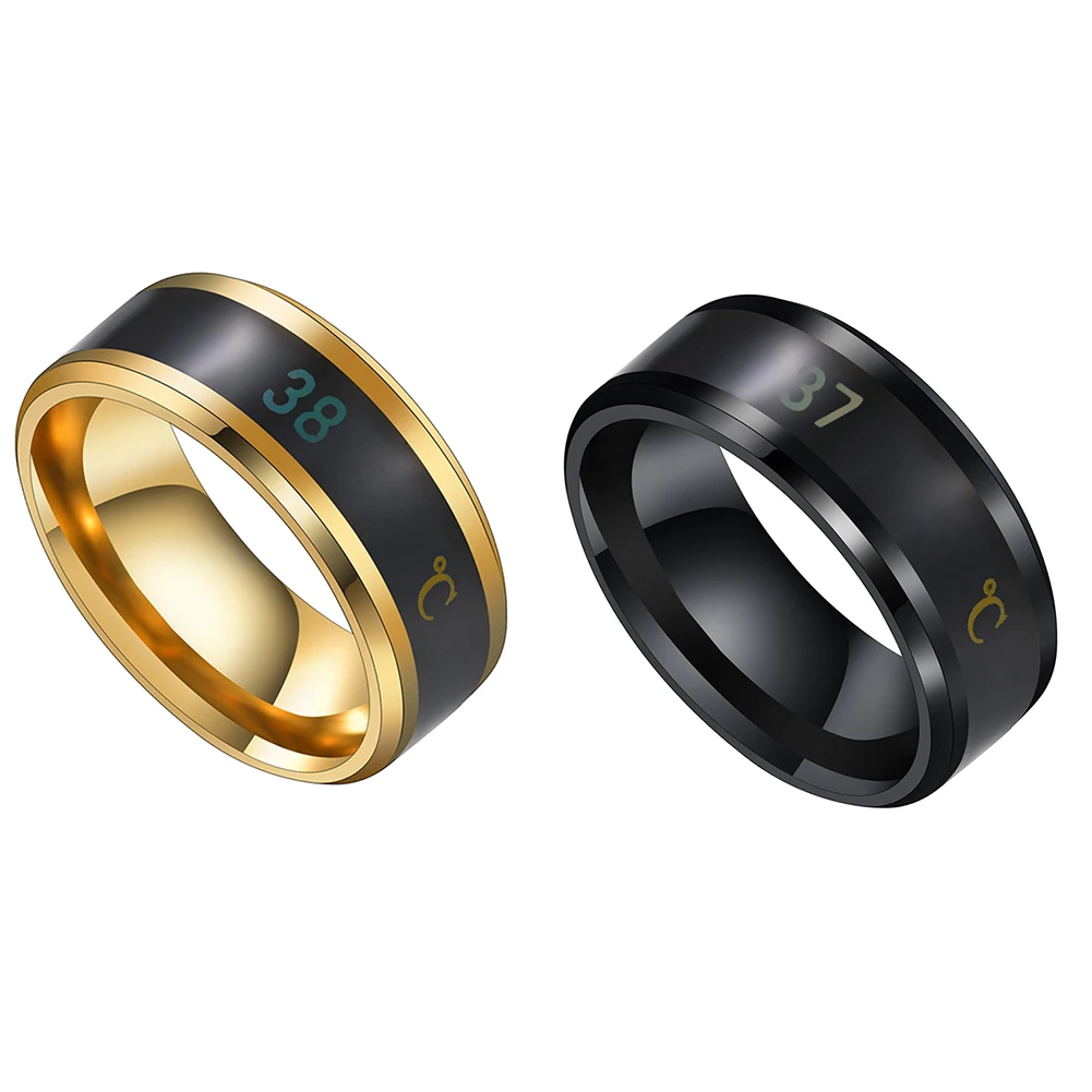 Smart Sensor Body Temperature Ring Stainless Steel Fashion Display Real-time Temperature Test Finger Ring
Smart Sensor Body Temperature Ring Stainless Steel Fashion Display Real-time Temperature Test Finger Ring
