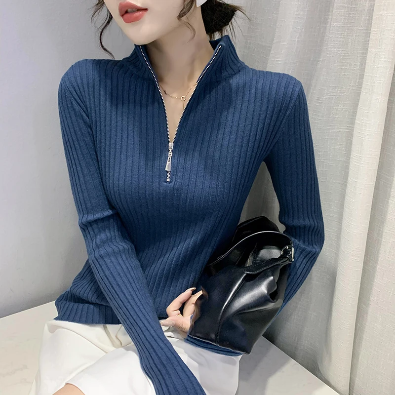 Autumn Winter Women Half Turtleneck Solid Zipper Knitting Sweaters Cardigans Girls Knitted Full Sleeve Knitwear Tops Clothing
Autumn Winter Women Half Turtleneck Solid Zipper Knitting Sweaters Cardigans Girls Knitted Full Sleeve Knitwear Tops Clothing