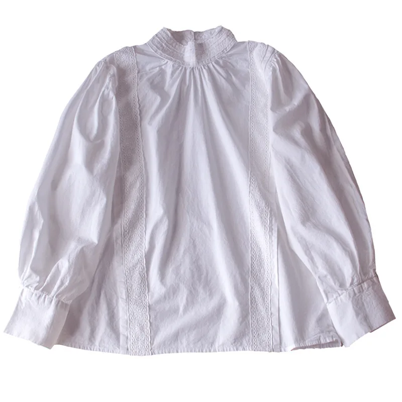 2021 Spring Mori Girl Cute Stand Collar Loose Long Sleeve Lantern Sleeve White Cotton Shirt Women's Blouse Ropa Mujer Lolita 
2021 Spring Mori Girl Cute Stand Collar Loose Long Sleeve Lantern Sleeve White Cotton Shirt Women's Blouse Ropa Mujer Lolita