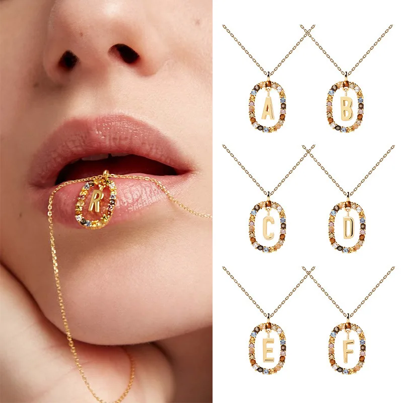 Kurshuni Letter Necklace Chain With Colorful Cubic Zirconia For Women Initial A-Z Alphabet Pendant Choker 2021 New Trend Jewelry
Kurshuni Letter Necklace Chain With Colorful Cubic Zirconia For Women Initial A-Z Alphabet Pendant Choker 2021 New Trend Jewelry