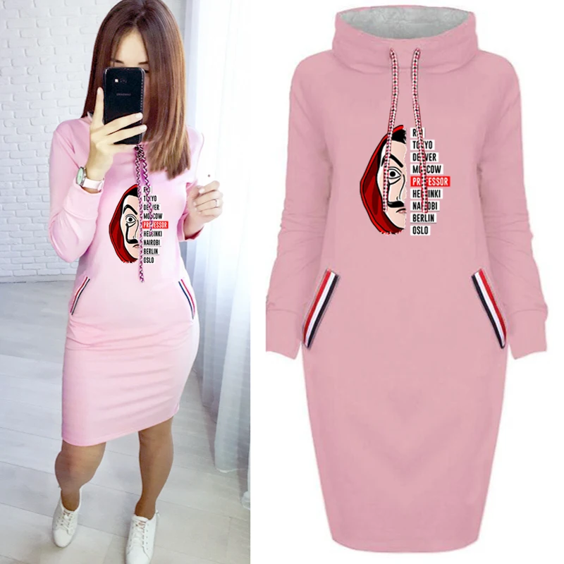 Dress Money Heist Print Casual Long Sleeve High Neck Slim Fit Robes Elegant Autumn Winter Women Dresses Vestidos Mujer Verano
Dress Money Heist Print Casual Long Sleeve High Neck Slim Fit Robes Elegant Autumn Winter Women Dresses Vestidos Mujer Verano