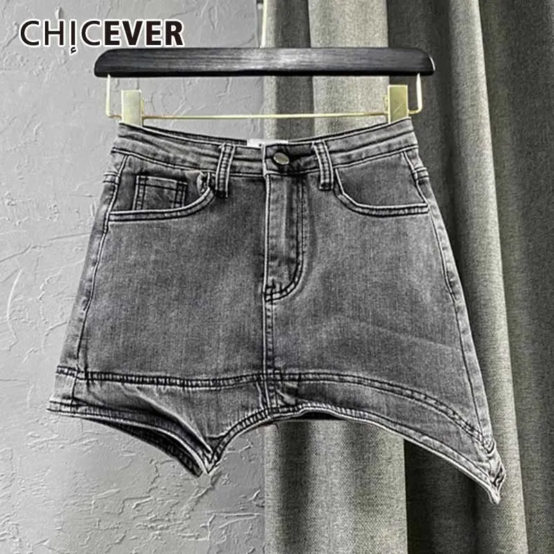CHICEVER Black Casual Women's Denim Skirt High Waist Dual Pocket Asymmetrical Hem Mini Skirts For Female 2021 Summer New Clothes
CHICEVER Black Casual Women's Denim Skirt High Waist Dual Pocket Asymmetrical Hem Mini Skirts For Female 2021 Summer New Clothes