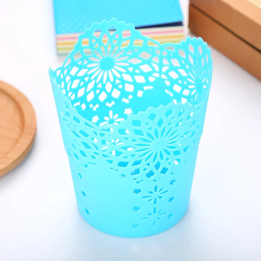 6Pcs Lace Openwork Pen Holder Creative Storage Desktop Small Trash Storage Basket for School Office(Blue, Purple, White,
6Pcs Lace Openwork Pen Holder Creative Storage Desktop Small Trash Storage Basket for School Office(Blue, Purple, White,