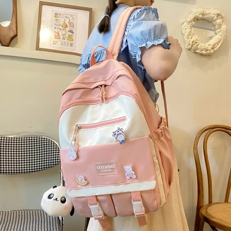 Teen School Bags for Girls Cute Pink Student Korean Backpack Women Nylon Schoolbag
Teen School Bags for Girls Cute Pink Student Korean Backpack Women Nylon Schoolbag