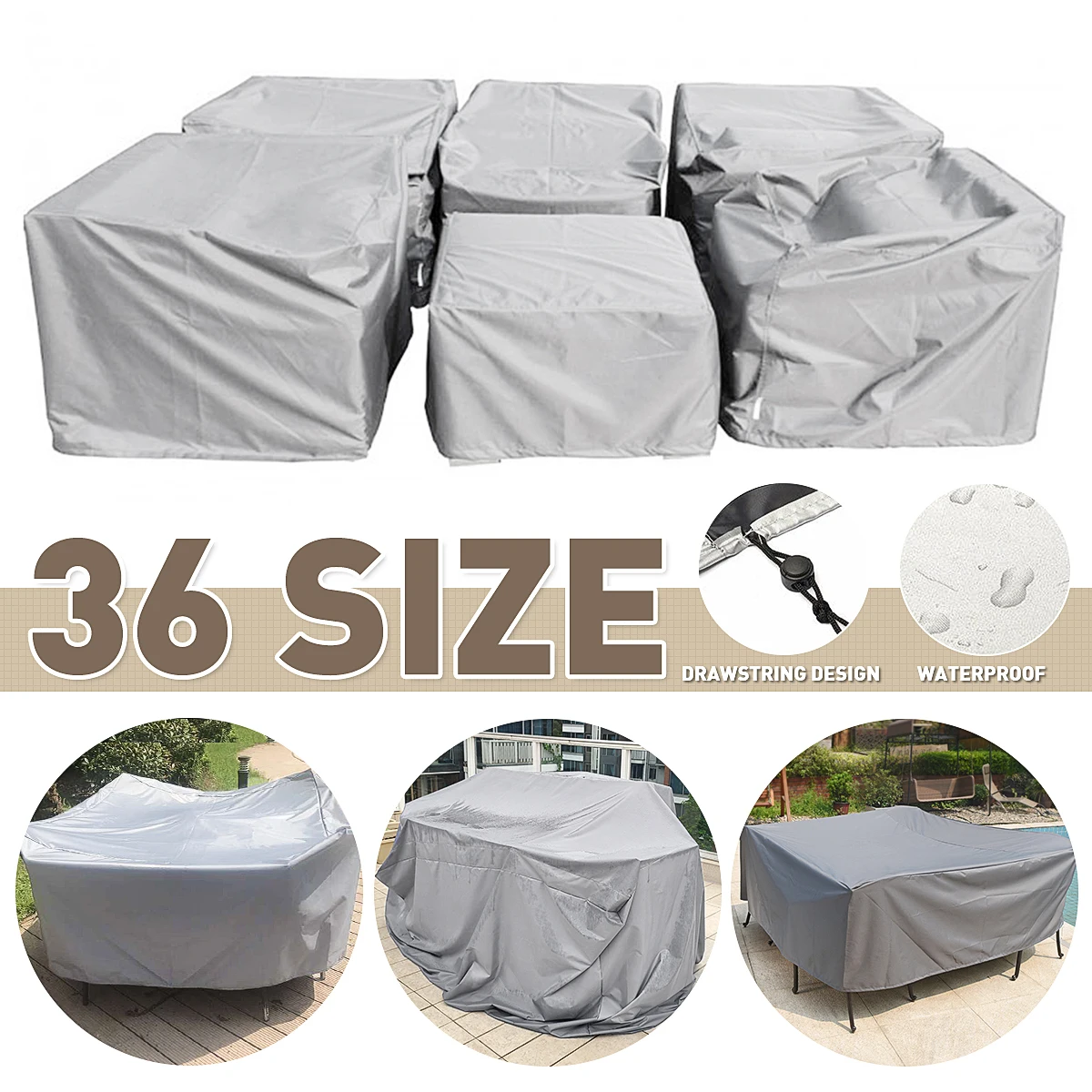 Multi-size Waterproof Outdoor Patio Garden Furniture Cover Rain Snow Chair cover for Sofa Table Chair Dust Proof Protective Case
Multi-size Waterproof Outdoor Patio Garden Furniture Cover Rain Snow Chair cover for Sofa Table Chair Dust Proof Protective Case