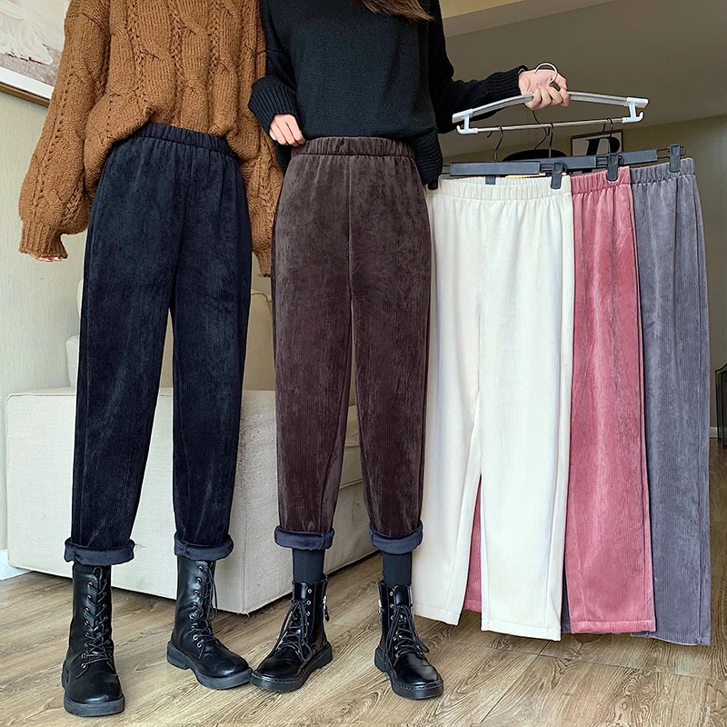QoerliN Winter Plus Velvet Apricot Straight Pants Ankle-Length Harem Pants Elastic Waist High Waist Trouser Plus Size Pink Pants
QoerliN Winter Plus Velvet Apricot Straight Pants Ankle-Length Harem Pants Elastic Waist High Waist Trouser Plus Size Pink Pants