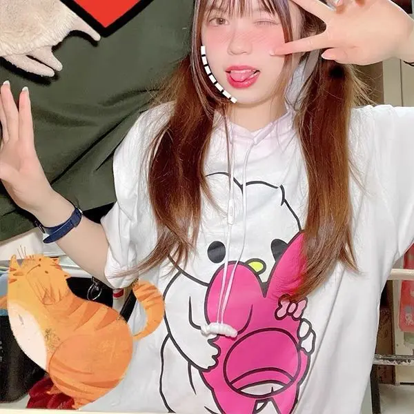 Harajuku Style Summer New Short-sleeved T-shirt Female Korean Cute Cartoon Printing White LooseT-shirt Female Student Tops Tee
Harajuku Style Summer New Short-sleeved T-shirt Female Korean Cute Cartoon Printing White LooseT-shirt Female Student Tops Tee