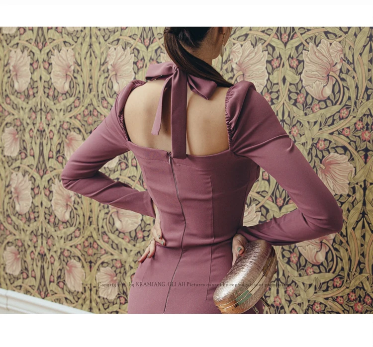 Office Ladies Sexy Backless Women Dress 2021 Spring Elegant Fashion Long Sleeve Slim Waist Split Sheath Dress Female
Office Ladies Sexy Backless Women Dress 2021 Spring Elegant Fashion Long Sleeve Slim Waist Split Sheath Dress Female