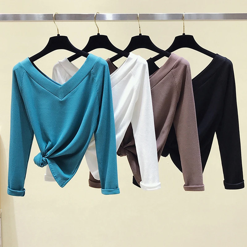 LJSXLS 2020 Autumn New Korean Style Sexy Big V Neck Woman Tshirts Slim Long Sleeve T-Shirt For Women Solid Tops Camisetas Mujer
LJSXLS 2020 Autumn New Korean Style Sexy Big V Neck Woman Tshirts Slim Long Sleeve T-Shirt For Women Solid Tops Camisetas Mujer