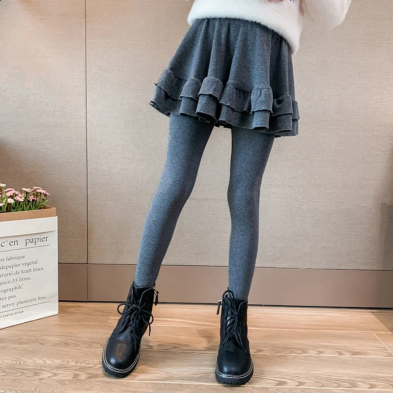 Children Skirt-Pants Black Gray Winter Thicken Plus Fleece Ruffle Girl Culottes Leggings False Two Pieces Casual Warm Kids Pants
Children Skirt-Pants Black Gray Winter Thicken Plus Fleece Ruffle Girl Culottes Leggings False Two Pieces Casual Warm Kids Pants