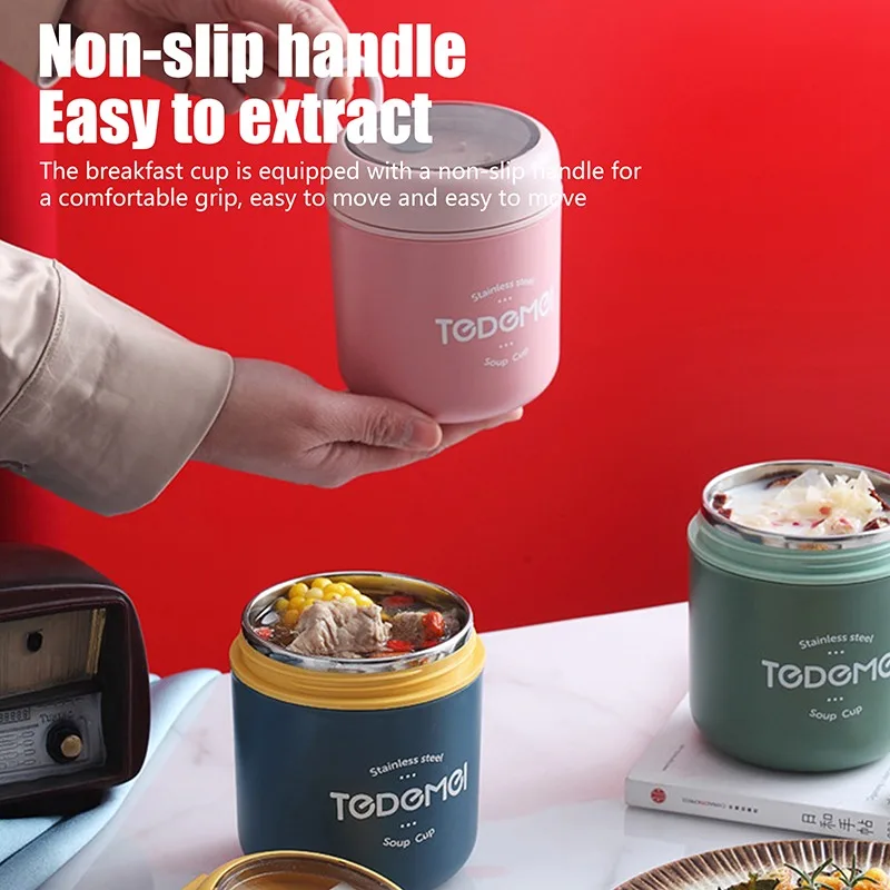 Insulated Lunch Box Mini Thermal Lunch Box Food Container with Spoon Stainless Steel Vaccum Cup Soup Cup taza desayuno portatil
Insulated Lunch Box Mini Thermal Lunch Box Food Container with Spoon Stainless Steel Vaccum Cup Soup Cup taza desayuno portatil