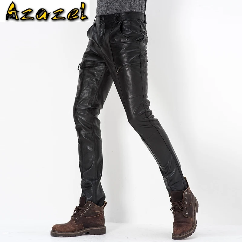 Winte New Men's Genuine Leather Pants Men Business Casual Slim Trousers Korean Version Motorcycle Natural Sheep Skin Pants S-3XL
Winte New Men's Genuine Leather Pants Men Business Casual Slim Trousers Korean Version Motorcycle Natural Sheep Skin Pants S-3XL