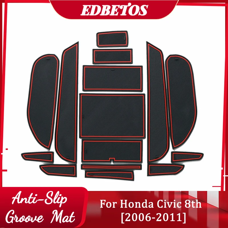 

Car Door Groove Mat For Honda Civic 8th Gen 2006-2011 and Honda Type R FA FD 2007-2010 Non-Slip Mats Interior Door Pad/Cup