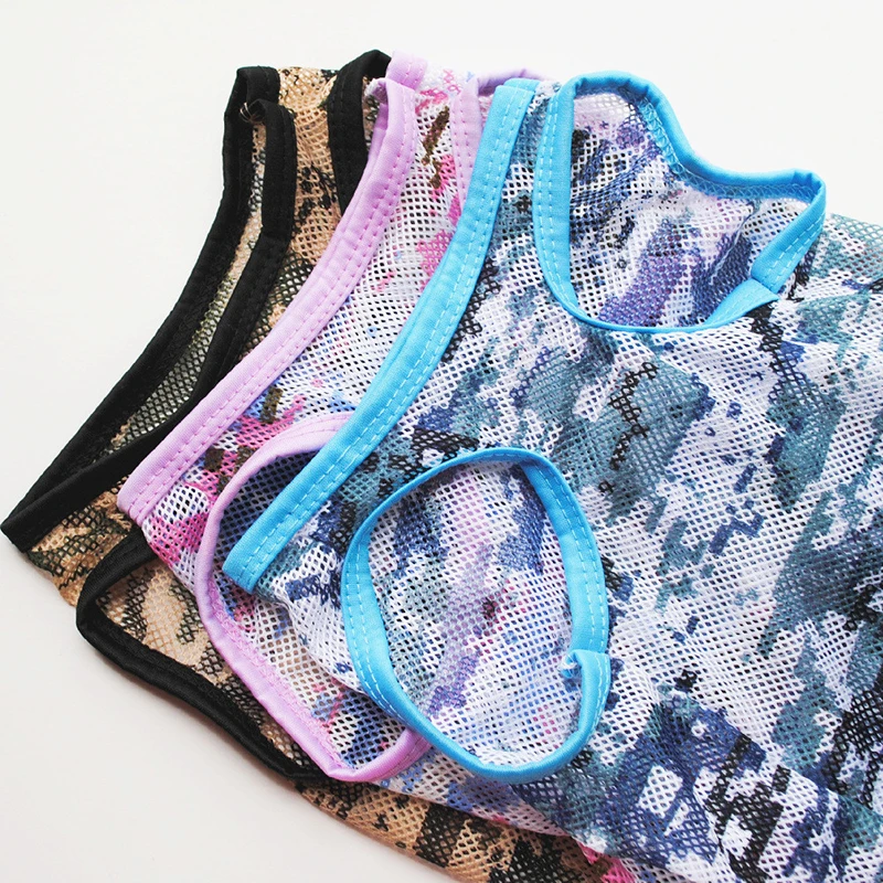 Summer Pet Mesh Camouflage Vest Thin Breathable T-shirt Dog Printed Vest Pretty Shirt Polyester Comfortable Pet Supplies
Summer Pet Mesh Camouflage Vest Thin Breathable T-shirt Dog Printed Vest Pretty Shirt Polyester Comfortable Pet Supplies