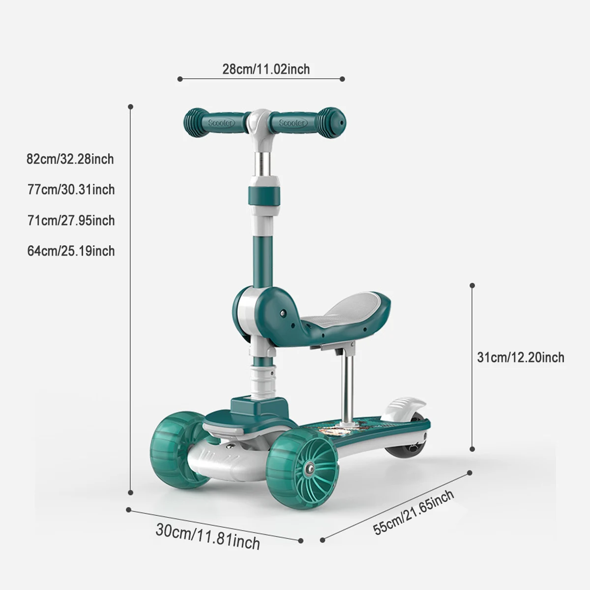 3 Mode Automatic folding Scooter 3 Wheels Adjustment Scooters LED Shine Balance Bike For 3-6 years old children
3 Mode Automatic folding Scooter 3 Wheels Adjustment Scooters LED Shine Balance Bike For 3-6 years old children