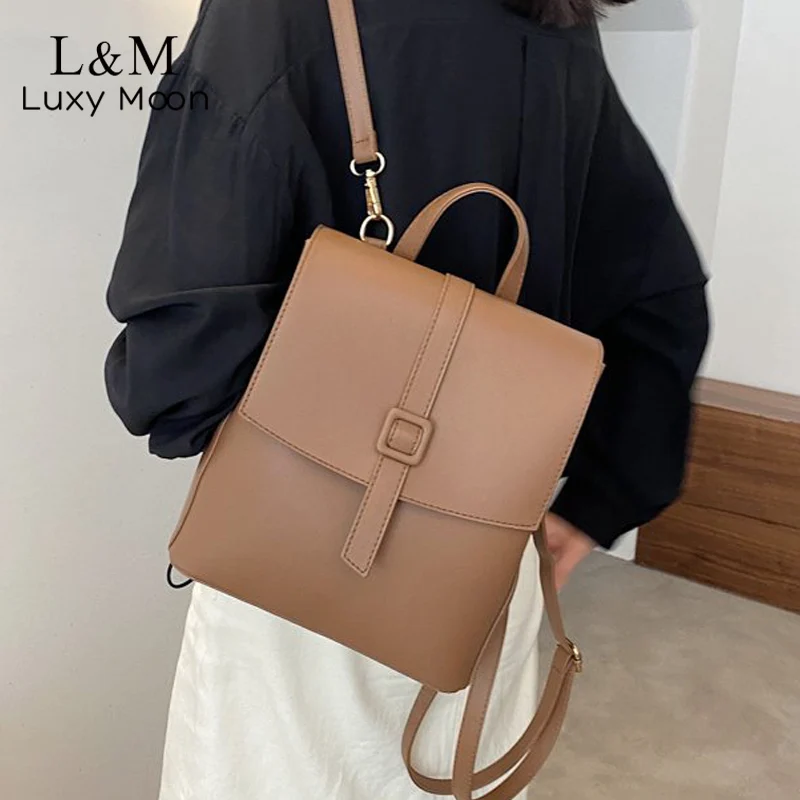Fashion Women Backpack Large Capacity School Bags for Girls Solid PU Leather Bagpack 2021 Soft Travel Designer Bag Mochila X521H
Fashion Women Backpack Large Capacity School Bags for Girls Solid PU Leather Bagpack 2021 Soft Travel Designer Bag Mochila X521H