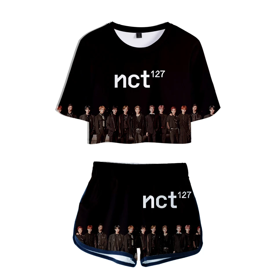 Kpop NCT U 127 Two Piece Set Summer Cotton Printed T shirt Bigbang Fans Suit Shorts Crop Top Fashion Tops and Shorts Pants
Kpop NCT U 127 Two Piece Set Summer Cotton Printed T shirt Bigbang Fans Suit Shorts Crop Top Fashion Tops and Shorts Pants