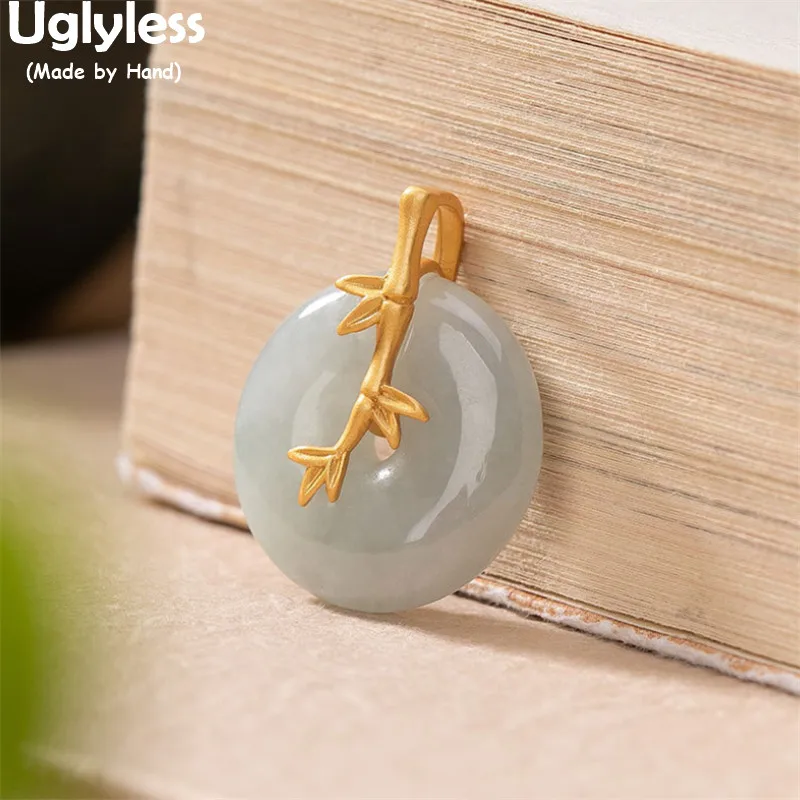 Uglyless Vivid Handmade Bamboo Gold Necklaces Women Natural Jadeite Pendants NO Chain Peace Button Gemstones Jewelry 925 Silver
Uglyless Vivid Handmade Bamboo Gold Necklaces Women Natural Jadeite Pendants NO Chain Peace Button Gemstones Jewelry 925 Silver