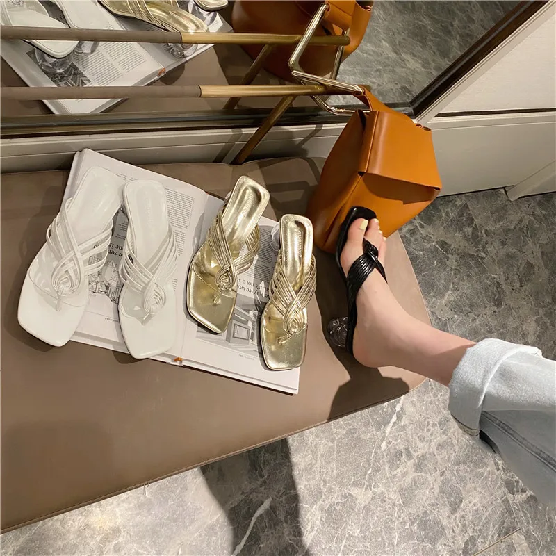Clip To Women Sandals Slippers Gold Shoes Ladies Summer Casual Crystal Round Heels Mid Heels Fashion Sandals Slip On Pumps 
Clip To Women Sandals Slippers Gold Shoes Ladies Summer Casual Crystal Round Heels Mid Heels Fashion Sandals Slip On Pumps