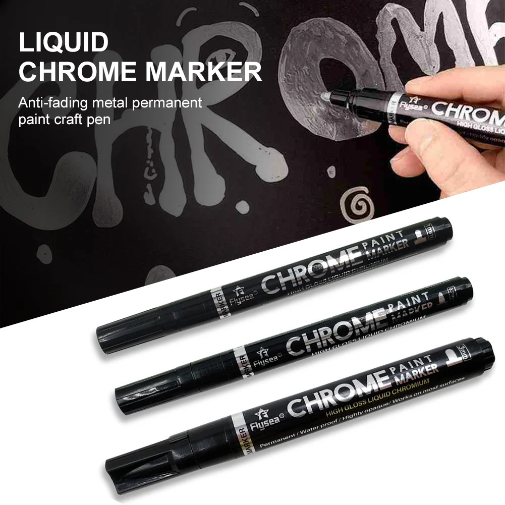 Chrome Marker Pen Silver Liquid Mirror Chrome Markers UV Resistant Fade-proof Permanent Sign Pen Craftwork Pen Accessories
Chrome Marker Pen Silver Liquid Mirror Chrome Markers UV Resistant Fade-proof Permanent Sign Pen Craftwork Pen Accessories