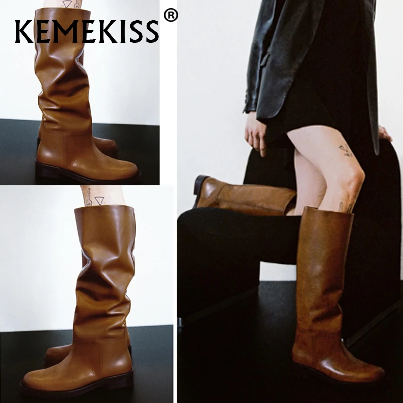 KemeKiss INS Women Knee High Boots Women Full Cow Leather Warm Motorcycle Boots Shoes Woman High Boots Footwear SIZE 34-43
KemeKiss INS Women Knee High Boots Women Full Cow Leather Warm Motorcycle Boots Shoes Woman High Boots Footwear SIZE 34-43