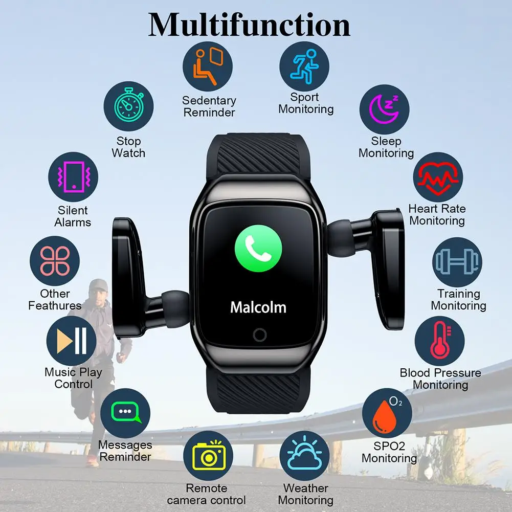 NEW Men Women Smart Watch Wireless Bluetooth Earphone TWS Headset Heart Rate Monitor Fitness Tracker Smartwatch 2020
NEW Men Women Smart Watch Wireless Bluetooth Earphone TWS Headset Heart Rate Monitor Fitness Tracker Smartwatch 2020